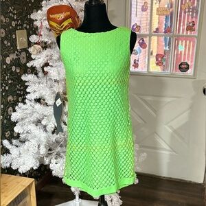Vintage lime green shift dress
